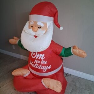 5 ft. Yoga Santa Claus Inflatable Zen Meditative Holiday Christmas Yard Decor